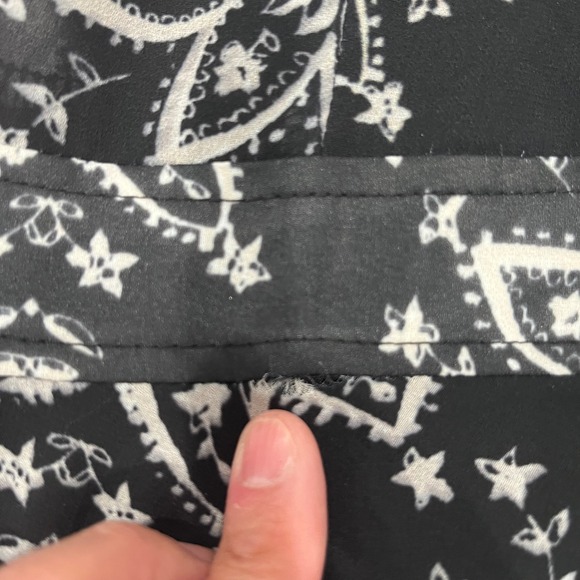 Sheryl‎ Crow Maxi Dress Black White Red Long Sleeve V Neck Boho Festival sz 10 - Picture 13 of 13